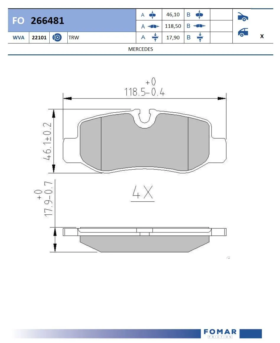 Brake Pad Set, disc brake
